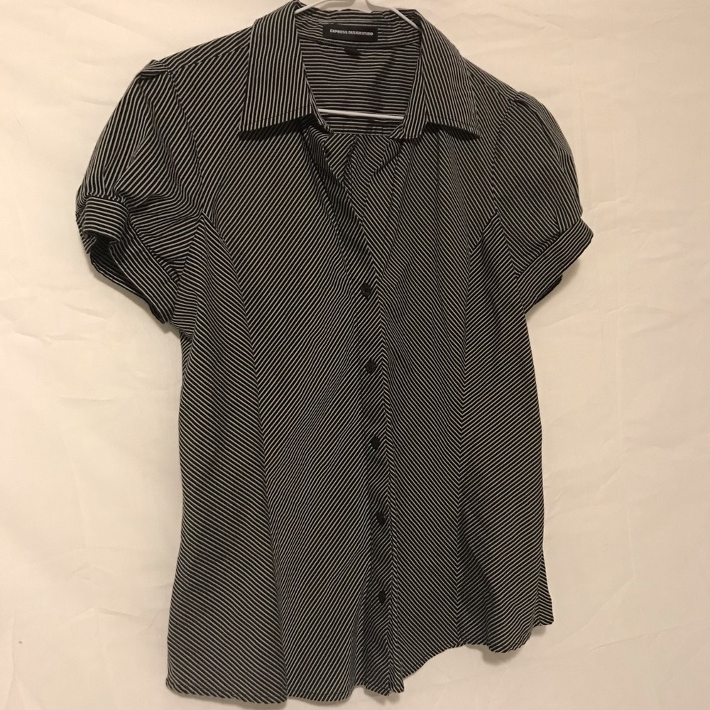 Express Design Studio black white striped blouse